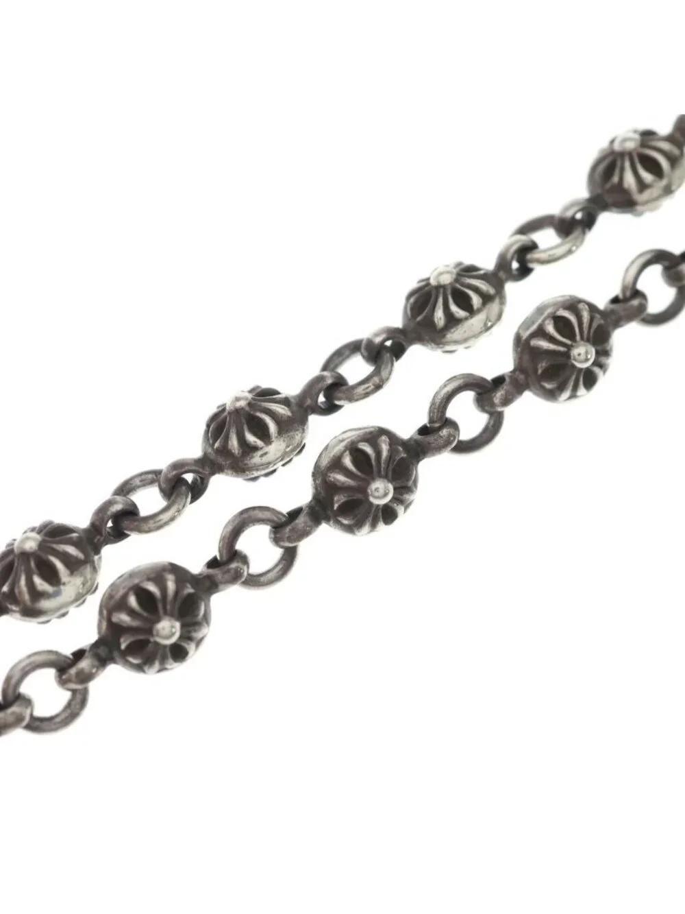 Chrome Hearts 1 Crsbl Chn Sml CH Crs Cross Ball Chain Small CH Necklace Silver